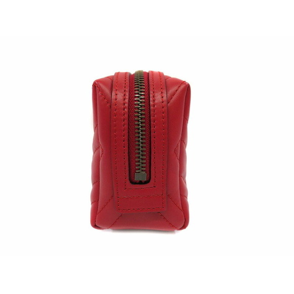Gucci GG Marmont Cosmetic Pouch Red Leather Heart - Picture 3 of 9